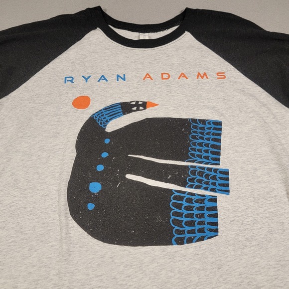Ryan Adams Devolver Tour T Shirt Black Grey Raglan Tee 3/4 Sleeve Men's Size XL - Picture 1 of 10